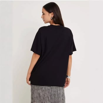 Tricou oversized din bumbac 100% cu mânecă scurtă, vară, stil american, imprimeu retro, design amuzant cu aspect tineresc