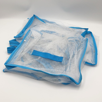 Geantă pătrată din nylon cu fermoar pentru depozitare, husă din plasă pentru sortarea mingilor oceanice și a mărgelelor, husă cu mâner pentru jucării