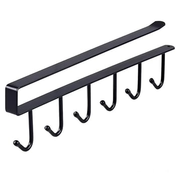 Organizator de bucătărie sub dulap cu cârlige, fără găuri, pentru cârpe, spatule, linguri și pahare