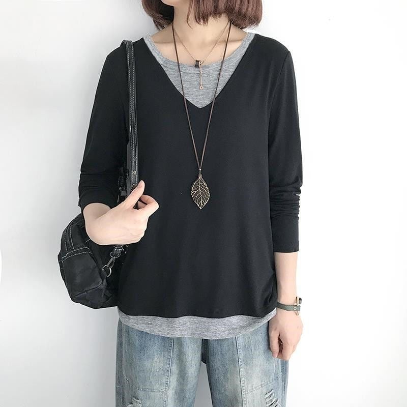 Tricou de damă cu mânecă lungă pentru primăvară și toamnă, noul model 2024, top chic cu design minimalist și versatil, aspect premium