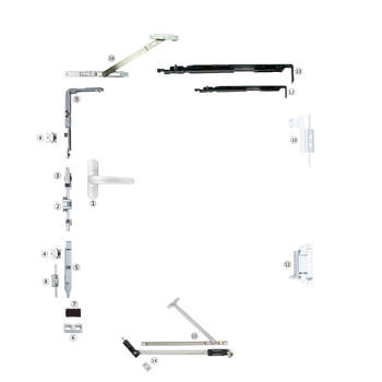 Jason Hardware Balamale pentru uși și ferestre din aluminiu cu întrerupere termică, deschidere spre interior și înclinare spre interior, sistem hardware cu mânere opționale