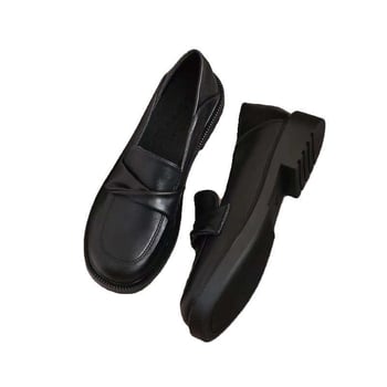 Loafers pentru femei din piele moale, talpă moale, negri, stil britanic, pentru birou, primăvară-vară 2026