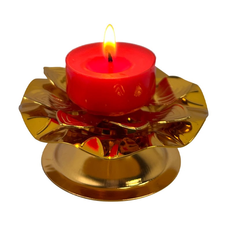 Suport pentru lampă de unt în formă de frunză de lotus, pentru ofrande lui Buddha, cu covoraș antiaderent, lampă lotus cu șapte stele, accesorii budiste