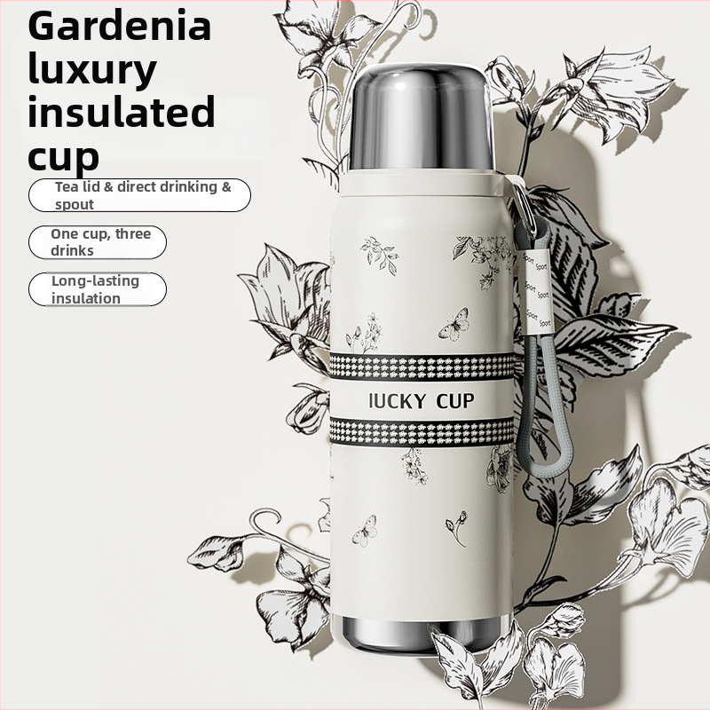 Gardenia Smart termoska s displejom teploty, nehrdzavejúca oceľ 316, veľká kapacita, prenosná vonkajšia