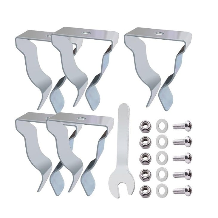 Set de 5 piese: kit hardware pentru capac de fântână a ferestrei, cu clipsuri cu arc, set pentru fereastra de subsol