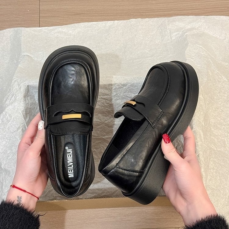 Loafers femei cu aer retro, slip-on, primăvară–toamnă 2026, chic britanic, pantofi comozi
