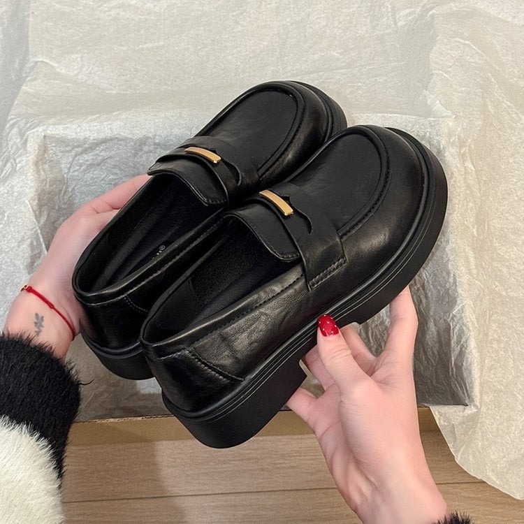Loafers femei cu aer retro, slip-on, primăvară–toamnă 2026, chic britanic, pantofi comozi