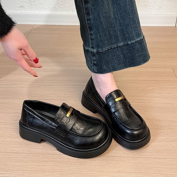 Loafers femei cu aer retro, slip-on, primăvară–toamnă 2026, chic britanic, pantofi comozi