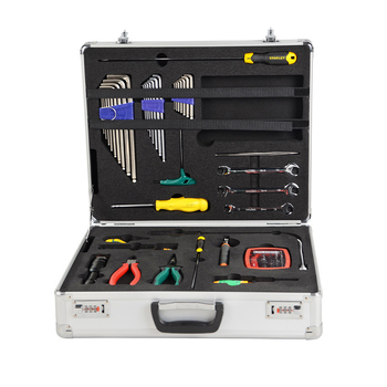 Cutie portabilă din aliaj de aluminiu pentru unelte și instrumente, cu lacăt de parolă; cutie de probe pentru accesorii pentru uși și ferestre