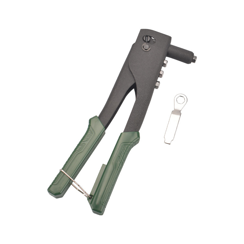 Set pistolă de nituri manual pentru balamalele porților și ferestrelor – unealtă economică de efort, 110 piese în husă verde, 4 pistoale, diametre 2,4/3,2/4,0/4,8 mm