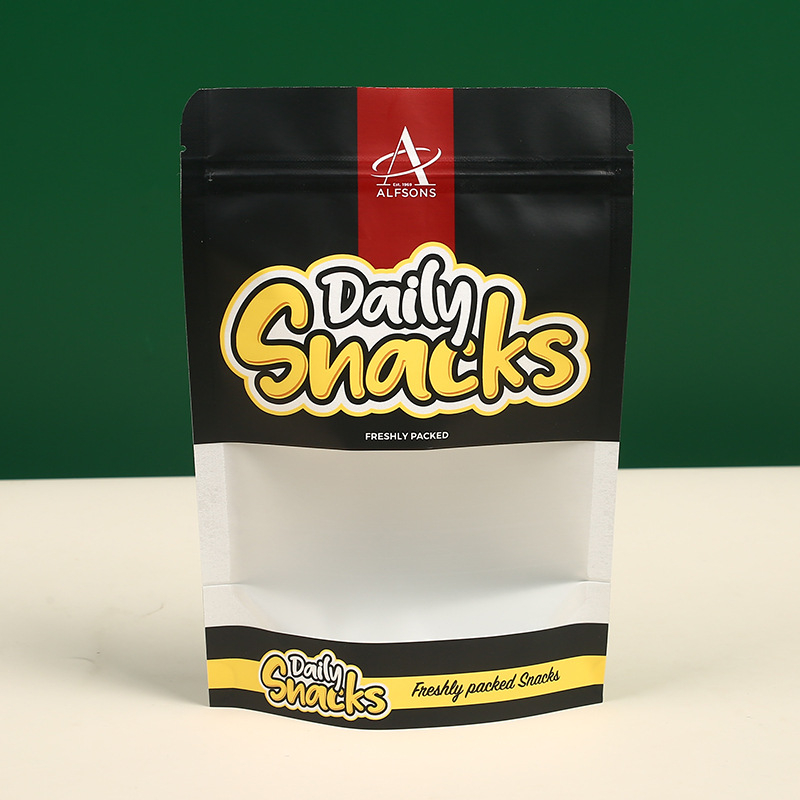 Saci personalizați de ambalare alimentară, impermeabili cu folie de aluminiu, pungă stand-up cu sigiliu pe opt laturi, pentru ceai, cafea și gustări