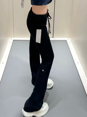 Pantaloni de fitness pentru femei, talie înaltă, fleece cu imprimeu litere, croială care accentuează posteriorul, pentru purtare zilnică