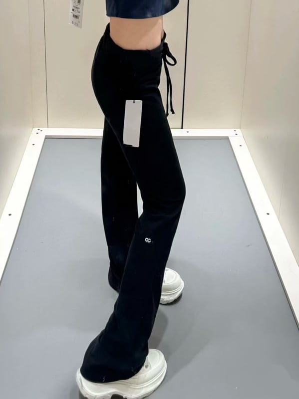 Pantaloni de fitness pentru femei, talie înaltă, fleece cu imprimeu litere, croială care accentuează posteriorul, pentru purtare zilnică