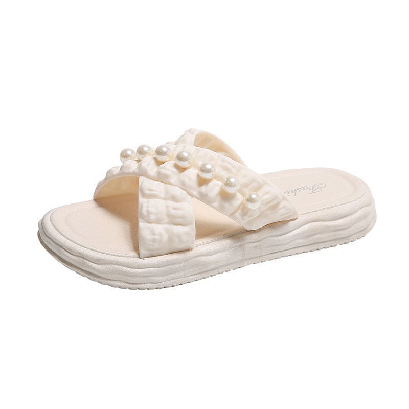Sandale dama Pearl-Chic pentru vară, purtate cu fuste, platformă groasă antiderapantă pentru plajă.