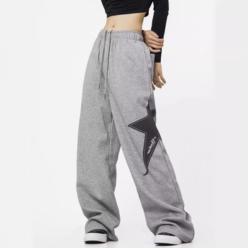 Pantaloni sport largi pentru femei, primăvară-vară, stil stradal hip-hop, croială dreaptă, largi