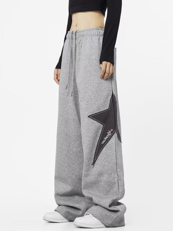 Pantaloni sport largi pentru femei, primăvară-vară, stil stradal hip-hop, croială dreaptă, largi