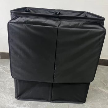 Coș dublu pentru rufe, pliabil, cu capac și sac de rufe detașabil, aspect modern, spațiu mare de depozitare