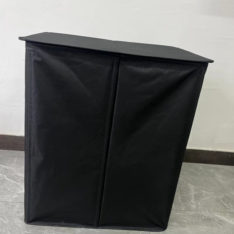 Coș dublu pentru rufe, pliabil, cu capac și sac de rufe detașabil, aspect modern, spațiu mare de depozitare
