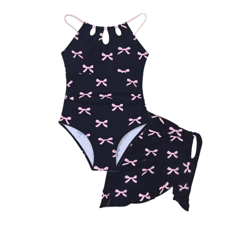 2026 Costum de baie pentru copii, imprimeu cu fluture, stil Little Chanel pentru fete