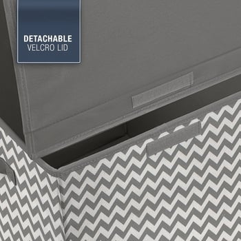 Cutie pentru depozitare jucării din material textil, capac anti-praf, mânere laterale duble și separatoare detașabile