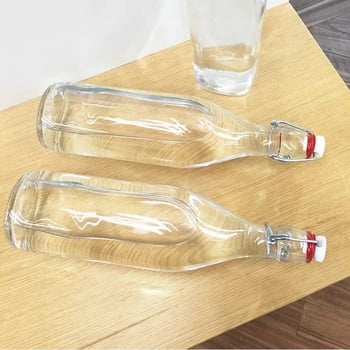 Lock&Lock sticlă de vin – sigilată, transparentă, îngroșată, recipient pentru băuturi; sticlă goală pentru lichior, lapte și suc; 60ml rotund, 250ml, 500ml, 1000ml; opțiuni Kraft hârtie.