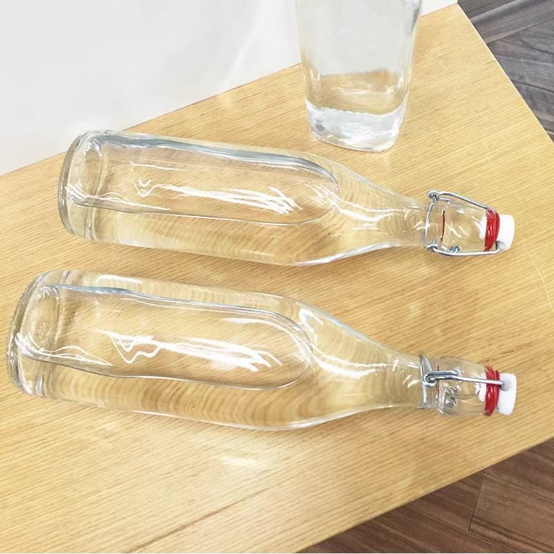 Lock&Lock sticlă de vin – sigilată, transparentă, îngroșată, recipient pentru băuturi; sticlă goală pentru lichior, lapte și suc; 60ml rotund, 250ml, 500ml, 1000ml; opțiuni Kraft hârtie.
