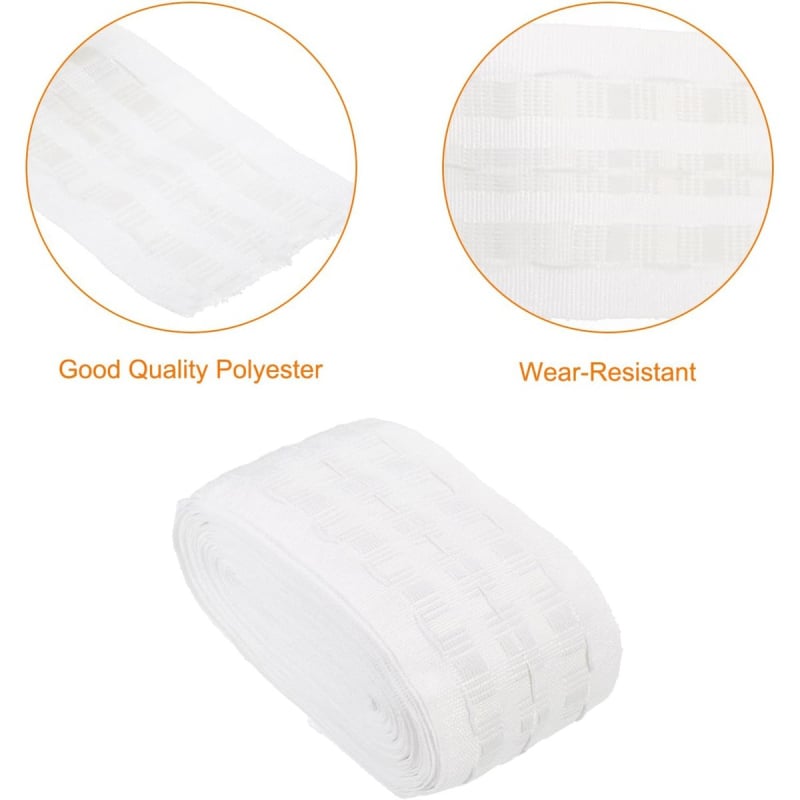 Benzi din poliester pentru perdea, benzi cu șnur pentru perdea, benzi textile, lungimi 10 m sau 6 m