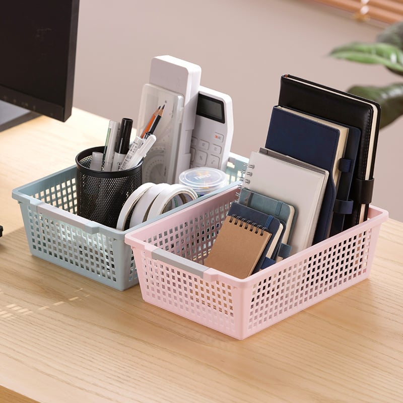 Cutie de depozitare din plastic pentru birou — organizator pentru gustări, cosmetică și obiecte mărunte, pentru cămin