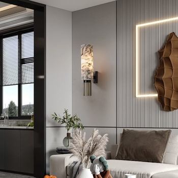 Lampa de perete în stil chinezesc nou, cu textură piatră nor pentru sufragerie, dormitor și birou — lampă de hol și lampă de noptiere, design