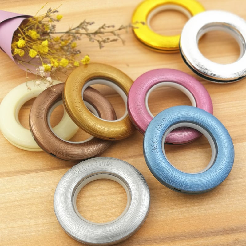 Model 7809: Accesorii pentru perdea din PP, bară română și inele, silențioase, rezistente la uzură, stil modern minimalist