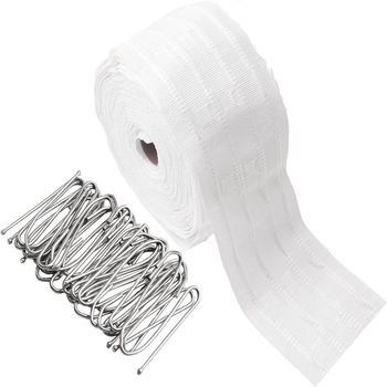 Accesorii pentru perdea: curele de pânză de 10 m cu 50 cârlige