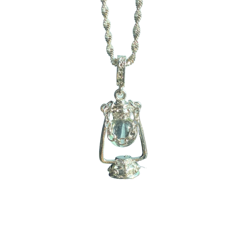 Nouă veioză de perete din cristal alb, retro – lampă cu kerosen în stil chinezesc, pandantiv pentru colier