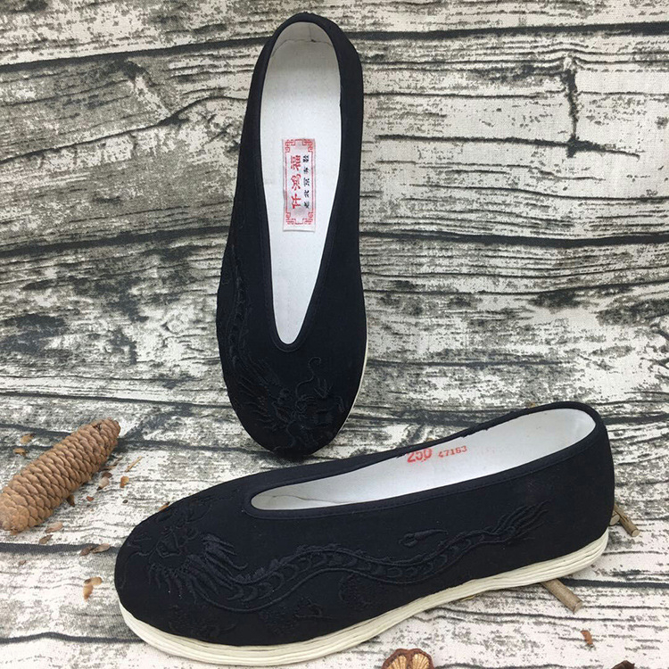 Pantofi de pânză pentru bărbați, casual, cusuti manual, respirabili, partea superioară din bumbac, talpă cu straturi multiple.