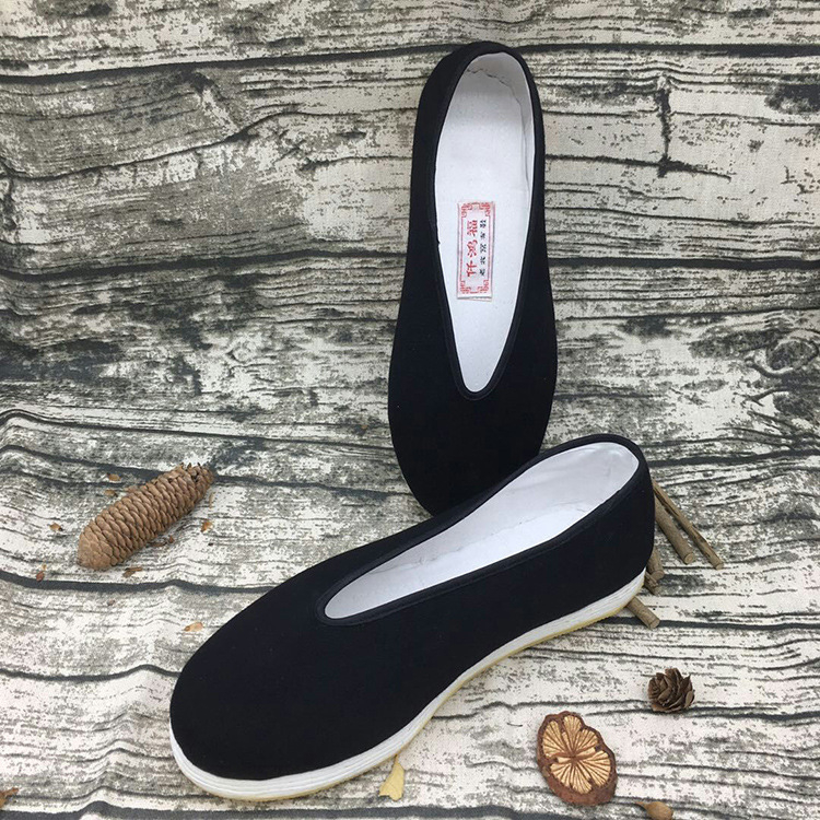 Pantofi de pânză pentru bărbați, casual, cusuti manual, respirabili, partea superioară din bumbac, talpă cu straturi multiple.