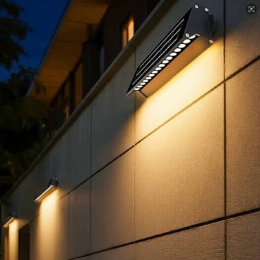 Lumină de perete solară pentru exterior, iluminat de perete impermeabil, iluminare de zid pentru grădină, realizată la comandă