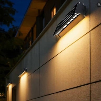 Lumină de perete solară pentru exterior, iluminat de perete impermeabil, iluminare de zid pentru grădină, realizată la comandă