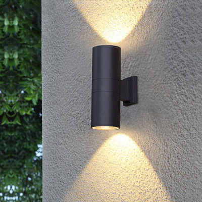 Lampă de perete LED pentru exterior, IP65, două capete, iluminare sus-jos, neagră