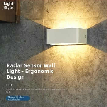 Lampă de perete cu senzor, reîncărcabilă, design modern, pentru dormitor, lângă pat, hol și scară – iluminare de noapte