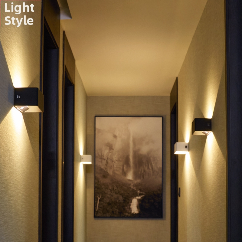 Lampă de perete cu senzor, reîncărcabilă, design modern, pentru dormitor, lângă pat, hol și scară – iluminare de noapte