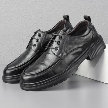 Pantofi Oxford din piele pentru bărbați, talpă moale, casual și business, antiderapante și respirabili, 2025
