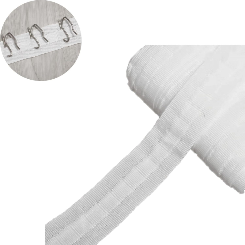 Bandă pentru perdele de 3 cm lățime, bandă subțire, bandă în stil coreean pentru perdele, accesorii pentru perdele, elemente decorative, șnur cu cârlige în formă S