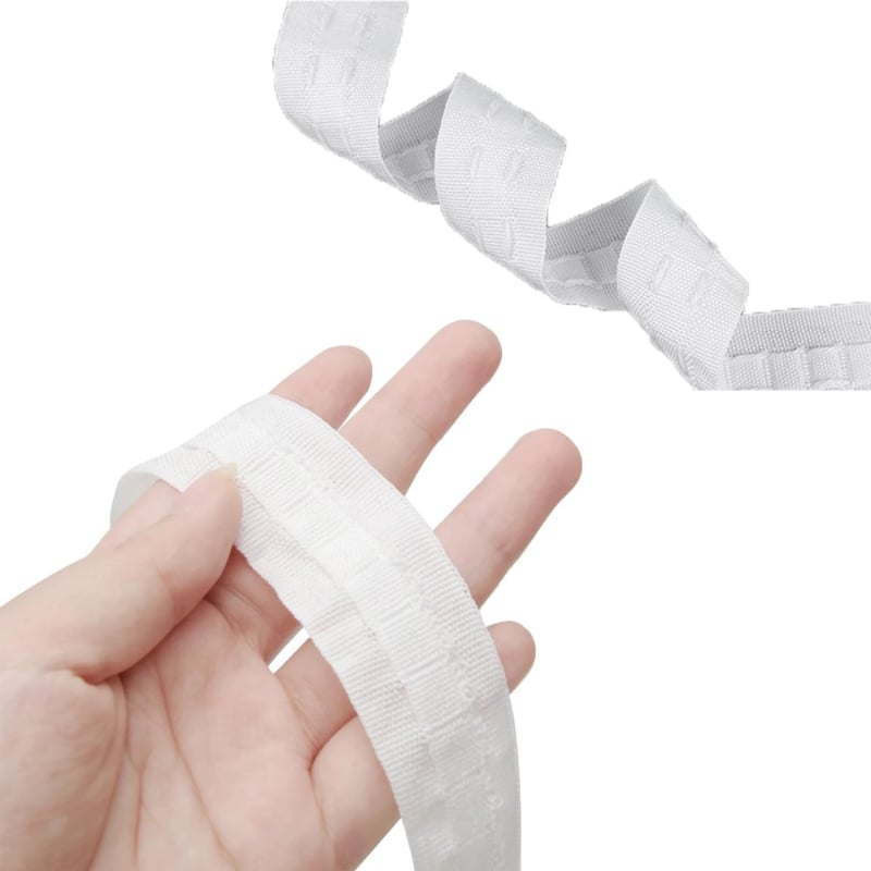 Bandă pentru perdele de 3 cm lățime, bandă subțire, bandă în stil coreean pentru perdele, accesorii pentru perdele, elemente decorative, șnur cu cârlige în formă S