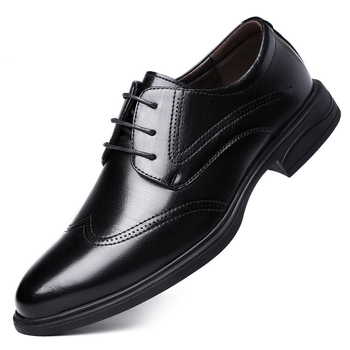 Pantofi brogue pentru bărbați, negri, vârf ascuțit, sneakers din piele pentru afaceri și casual