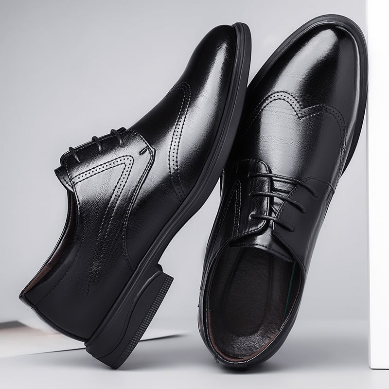 Pantofi brogue pentru bărbați, negri, vârf ascuțit, sneakers din piele pentru afaceri și casual