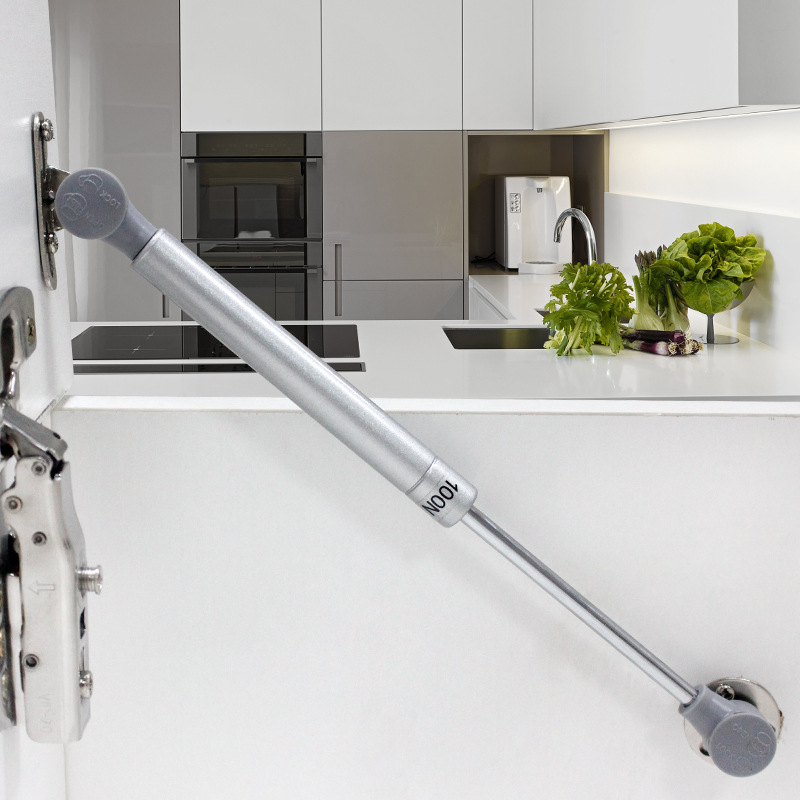 Bară hidraulică de susținere pentru uși de dulap, neagră, telescopic pentru mobilier