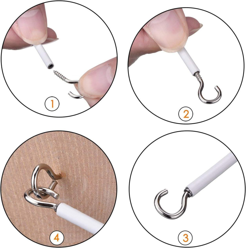 Hai yiming Set accesorii pentru perdea — Negru, șnur elastic de 12 m, 16 inele cu ochi de oaie, 16 cârlige cu formă de semn de întrebare, 12 cârlige albe mici