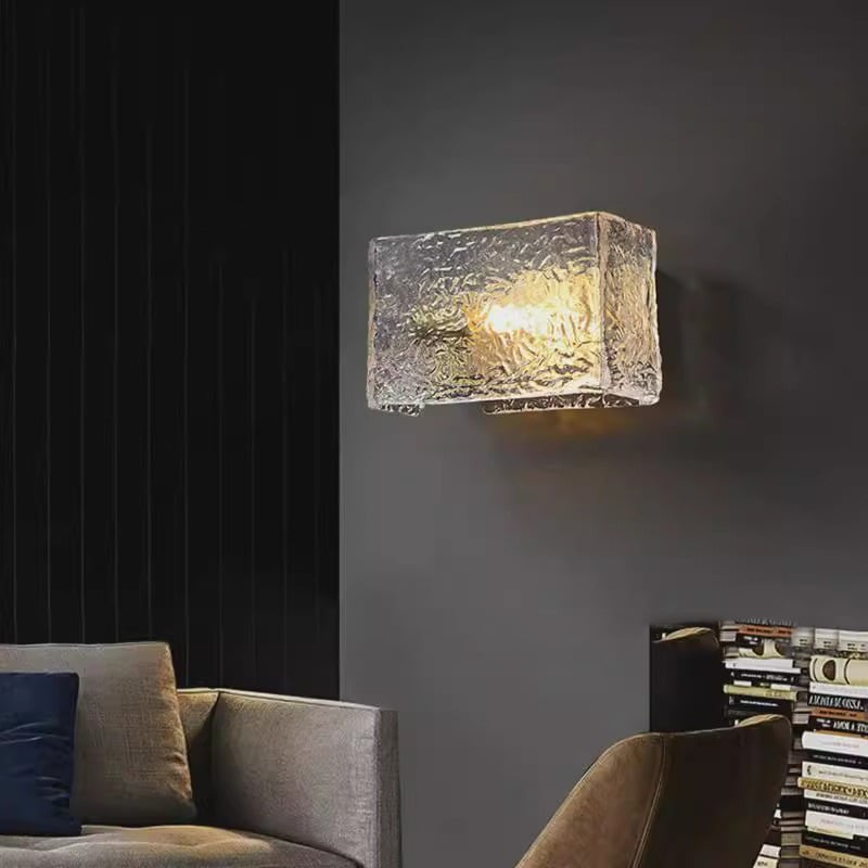 Lampă de perete din sticlă cu textură de valuri de apă, stil premium, pentru dormitor, sufragerie și hol