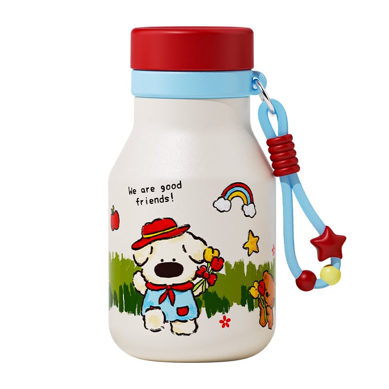 Termos drăguț pentru copii, interior ceramic și capac dublu