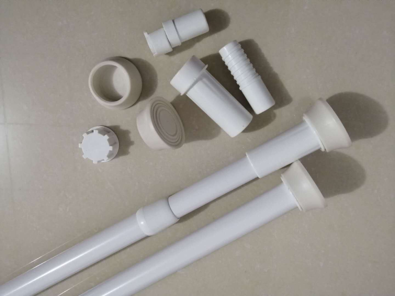 Tub extern de 25 mm cu închidere pentru bara de uscat haine, husă de protecție pentru tijă, tijă telescopică de susținere, capac inferior pentru bara de perdea și pentru bara de duș, accesorii din plastic