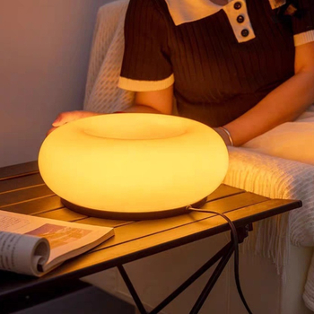 Lampă din sticlă în formă de donut – lampă de noapte, lampă de birou și lampă de perete